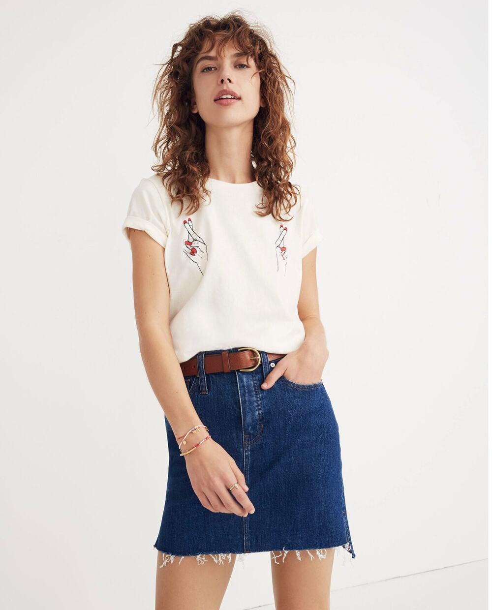 Madewell Stretch Denim Straight Mini Skirt: Step-Hem Edition J2735 // 25